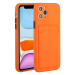 Samsung Galaxy A53 5G SM-A536U, silikónové puzdro s držiakom kariet, Wooze Card Slot, oranžová