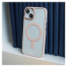 Silikónové puzdro na Apple iPhone 15 Pro Satin Clear Mag ružové