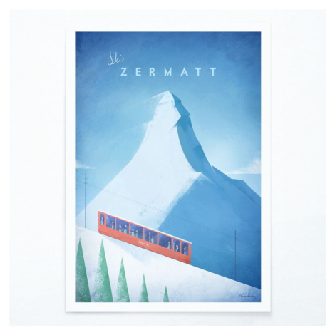Plagát Travelposter Zermatt, 30 x 40 cm