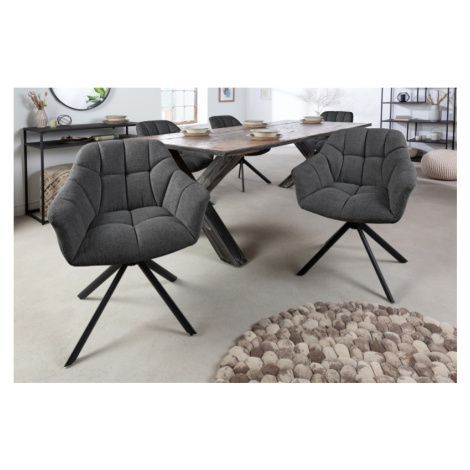 Estila Moderná dizajnová stolička do jedálne Mariposa s čalúnením v antracitovej farbe a čiernym