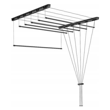 Erga Erga, stropný vešiak na sušenie bielizne 6x110 cm, čierna, ERG-SEP-10SUSSU6PCZ11