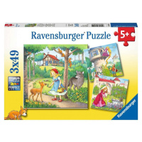 Ravensburger Puzzle Červená čiapočka a princezny 3 x 49 dielikov
