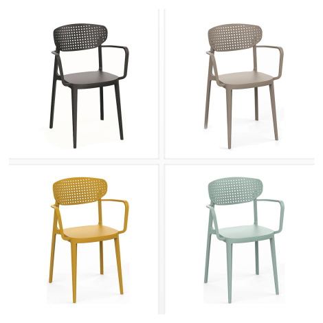 Plastová stolička s podrúčkami OSLO (rôzne farby) béžová