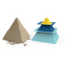 Pyramída - veža do piesku Pira, svetlomodrá, tmavomodrá, žltá