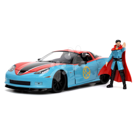 Autíčko Marvel Doctor Strange Chevy Corvette 2006 Jada kovové s otvárateľnými časťami a figúrkou