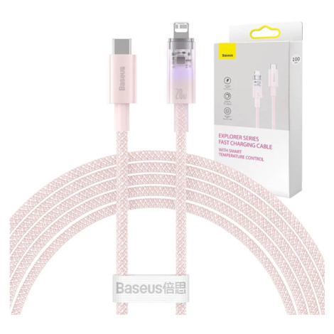Kábel Fast Charging cable Baseus USB-A to Lightning Explorer Series 2m 20W, pink (6932172629113)