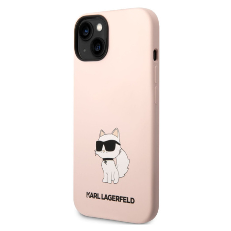 Silikónové puzdro Karl Lagerfeld na Apple iPhone 14 KLHCP14SSNCHBCP Liquid Silicone Choupette NF