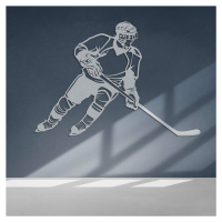 Darček pre hokejistu - Drevený obraz na stenu, Strieborná