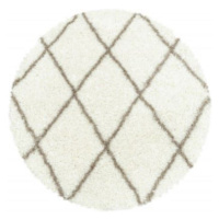 Kusový koberec Alvor Shaggy 3401 cream kruh - 160x160 (průměr) kruh cm Ayyildiz koberce