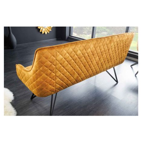 LuxD Dizajnová lavica Natasha 156 cm horčicový zamat