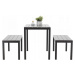 Súprava záhradného nábytku v sivej farbe stôl + dve lavičky
