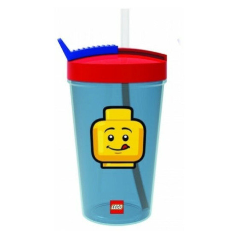 LEGO® ICONIC Classic  pohár so slamkou - červená / modrá