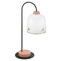 Stolná lampa KOLARZ Chalet, biela/jelenovo zlatá farba, výška 56 cm