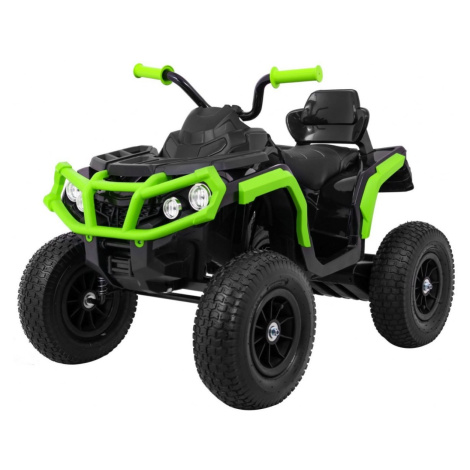 mamido Detská elektrická štvorkolka ATV nafukovacie kolesá čierno-zelená