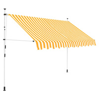 vidaXL Ručne zaťahovacia markíza 300 cm, oranžovo biele pásiky