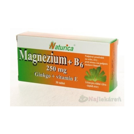 Naturica Magnezium 250 mg B 6 ginkgo Vitamín E 30 tabliet