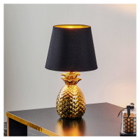 Keramická stolná lampa Pineapple čierno-zlatá