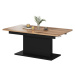 Expedo Rozkladací jedálenský stôl BOGATO, 126-168x56-74x70, dub wotan/čierna
