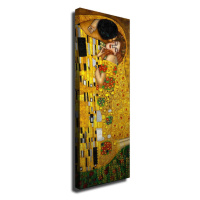 Nástenná reprodukcia na plátne Gustav Klimt The Kiss, 30 × 80 cm