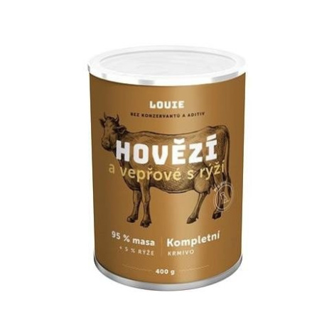 Louie Dog Hovädzie a bravčové s ryžou 400 g