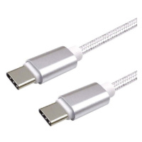 Kábel WG USB-C na USB-C, 3A pre PD nabíjačky až 60W, 1m, biela