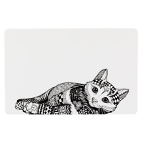 Trixie Place mat cat, 44 × 28 cm, white/black