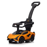 mamido Detské odrážadlo auto s vodiacou tyčou Lamborghini Sian oranžové