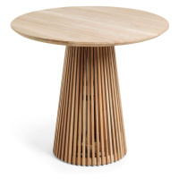 Okrúhly jedálenský stôl z tíkového dreva v prírodnej farbe ø 90 cm Jeanette – Kave Home