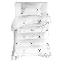 Obliečky na jednolôžko z ranforce bavlny Mijolnir Eles White, 140 × 200 cm