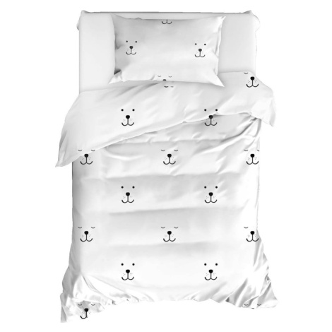 Obliečky na jednolôžko z ranforce bavlny Mijolnir Eles White, 140 × 200 cm