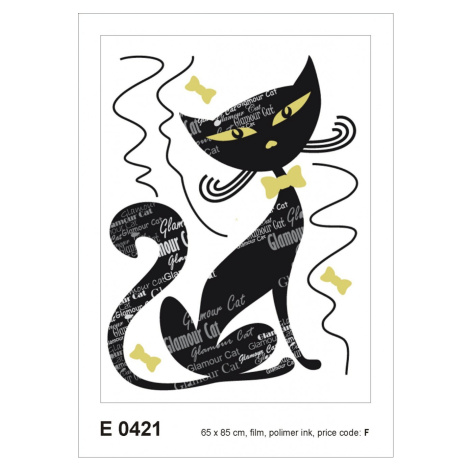 E 0421 AG Design Samolepiace dekorácie - samolepka na stenu - Glamour cat boy, veľkosť 65 cm x 8