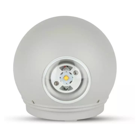 Záhradné LED nástenné svietidlo okrúhle 6W, 4000K, 660lm, IP65, sivé VT-836 (V-TAC)