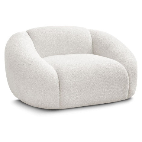 Biele kreslo z textílie bouclé Tina – Bobochic Paris