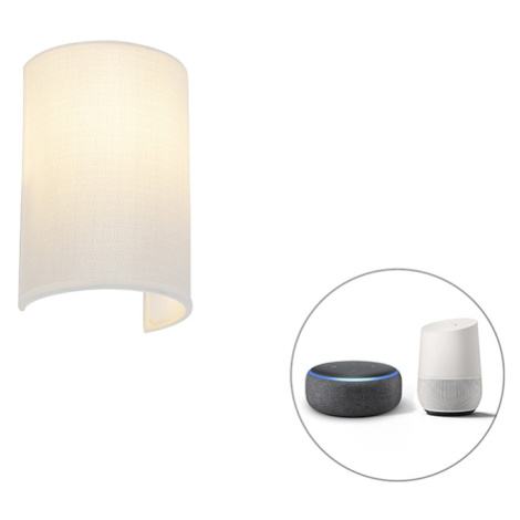 Inteligentné nástenné svietidlo biele vrátane Wifi A60 - Simple Drum Jute QAZQA