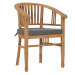 Záhradná stolička s poduškami 2 ks teakové drevo Dekorhome Krémová,Záhradná stolička s poduškami