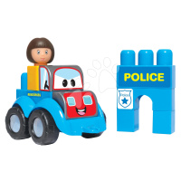 Stavebnica policajné autíčko Dohány s kockami 3 figúrky od 12 mes