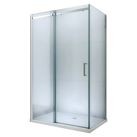 MEXEN/S - Omega sprchovací kút posuvný 110x80, sklo transparent, chrom + vanička 825-110-080-01-