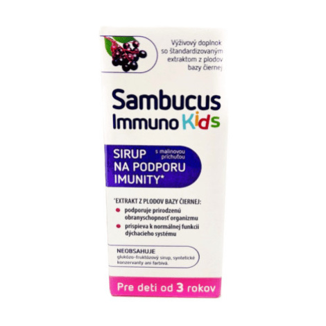 SAMBUCUS Immuno kids sirup malinová príchuť 120 ml