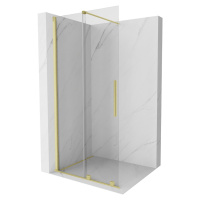 MEXEN/S - Velár posuvné sprchové dvere Walk-in 80 cm, transparent, zlatá kartáčovaná 871-080-000