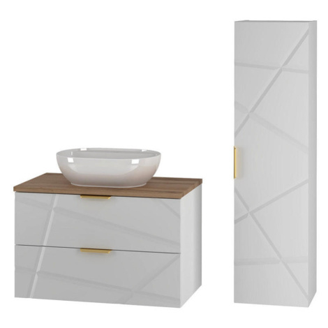 Petits-meubles KÚPEĽŇOVÝ NÁBYTOK 80.6cm Aurora 2-dielna súprava Biela