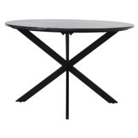 Čierny okrúhly jedálenský stôl s doskou v dekore mramoru ø 120 cm Tomochi – Light & Living