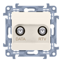 Anténna zásuvka RTV-DATA, tlm.:10dB, krémová