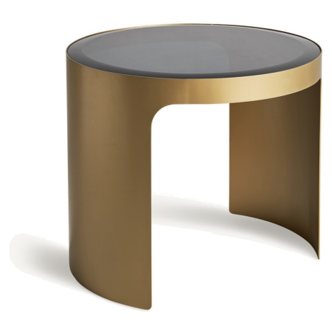 Estila Luxusný glamour príručný stolík Moneo s vrchnou doskou z čierneho skla a dizajnovou zlato