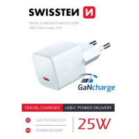 SWISSTEN SIEŤOVÝ ADAPTÉR GaN USB-C 25 POWER DELIVERY 22044100, biely