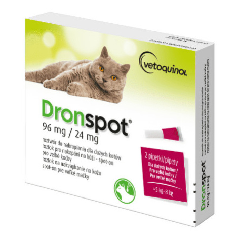 DRONSPOT 96 mg/24 mg spot-on pre veľké mačky 2 x 1,12 ml