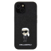 Karl Lagerfeld Fixed Glitter Metal Ikonik Zadný Kryt pre iPhone 15 Black