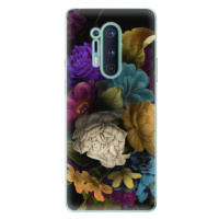 Odolné silikónové puzdro iSaprio - Dark Flowers - OnePlus 8 Pro