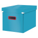 Modrý kartónový úložný box s vekom 32x36x31 cm Click&Store – Leitz