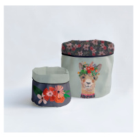 Látkové košíky v súprave 2 ks Floral Llama – Little Nice Things