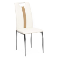 KONDELA Signa jedálenská stolička biela / béžová / chrómová